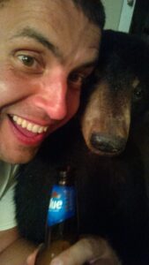 drinking beer with a bear