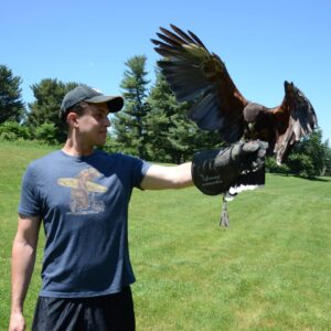 real time lead gen owner justin hess enjoying the falconry experience in hershey pa